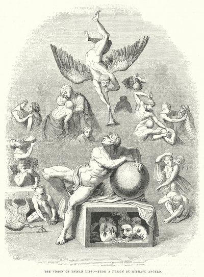 Die Vision des menschlichen Lebens (Gravur) von English School