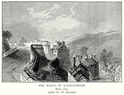 Londonderrys murer (gravering) av English School