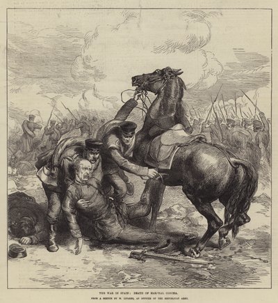 Krigen i Spania, Marshal Conchas død (gravering) av English School