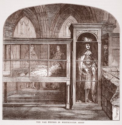 Voksfigurene i Westminster Abbey, ca. 1880 av English School