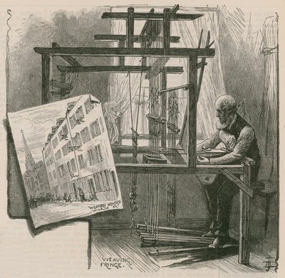 The Weavers of Spitalfields av English School