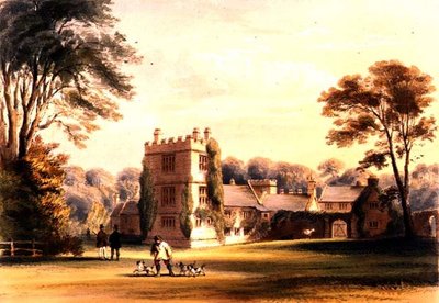 The Western Tower, Cotehele House, ca. 1830-40 (farge litho) av English School