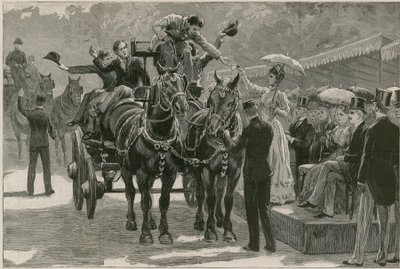 Whit Monday carthse parade i Regents Park; Prinsesse May overrekker merkene av English School