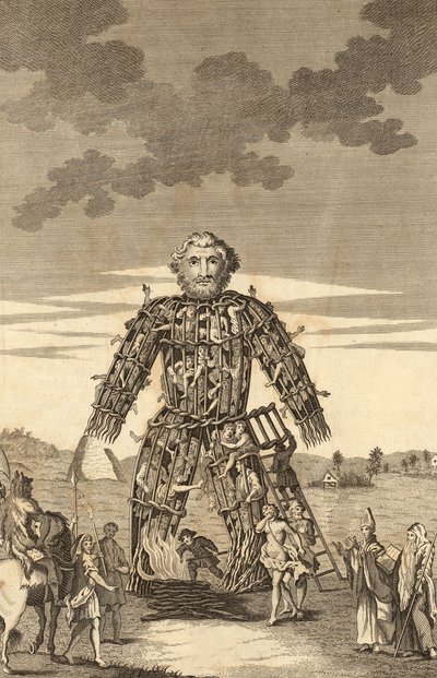 The Wicker Man of the Druids, fra The Complete English Traveller, eller en ny undersøkelse og beskrivelse av England og Wales, pub. 1771 av English School