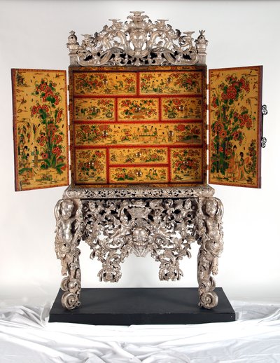 The Witcombe Cabinet, ca. 1697 (japannert og forsølvet tre) av English School