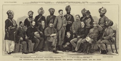 Tilbaketrekkingen fra Cabul, Lepel Griffin, den britiske politiske agenten og hans stab av English School