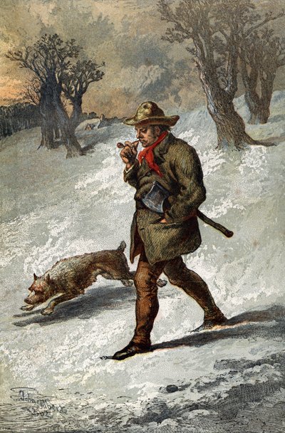 Tremannen og hunden hans av English School