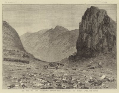 Zulu-krigen, Lord Chelmsfords retrett fra Isandlwhana morgenen etter slaget (gravering) av English School