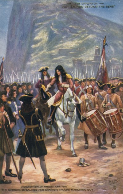 Oppkjøpet av Gibraltar av britene, 1704 av English School