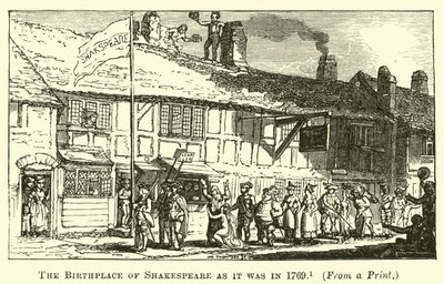 Shakespeares fødested slik det var i 1769 av English School