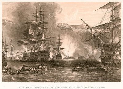 Bombardementet av Alger av Lord Exmouth i 1816 av English School