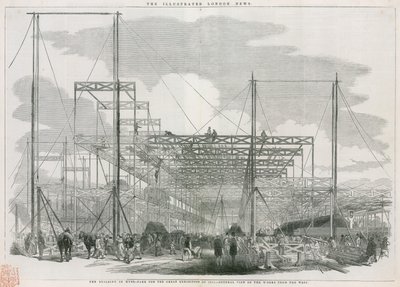 Bygningen i Hyde Park, London, for den store utstillingen i 1851 av English School