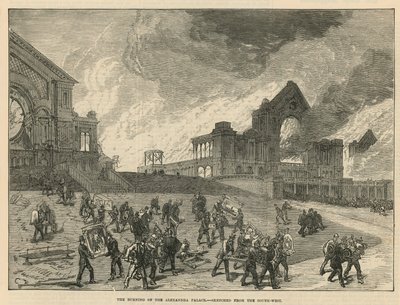 Der Brand des Alexandra Palace von English School