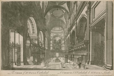 Koret til St Pauls Cathedral, London av English School