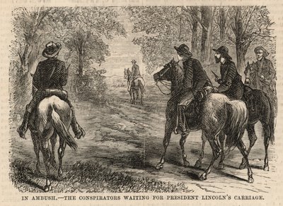 Konspiratørene venter på president Lincolns vogn av English School