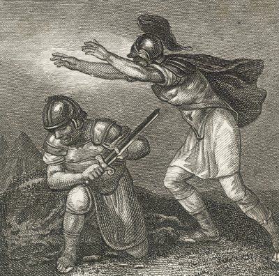 Brutus#39; død (gravering) av English School