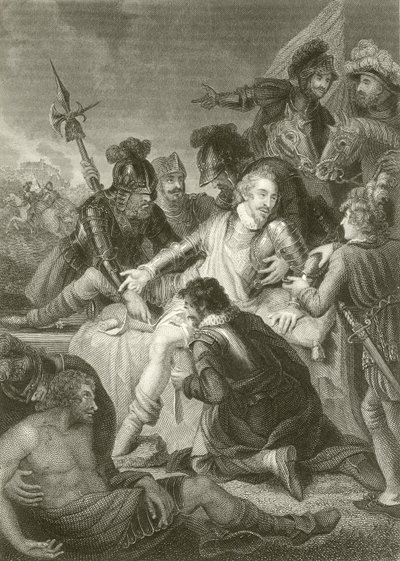 Sir Philip Sidneys død av English School