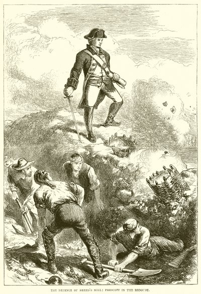 Forsvaret av Breeds Hill: Prescott in the Redoubt av English School