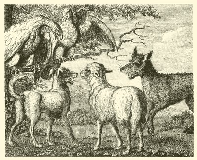 Hunden og sauen (gravering) av English School