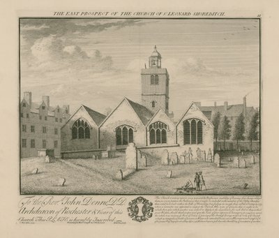 Østprospektet til Church of St Leonard Shoreditch av English School