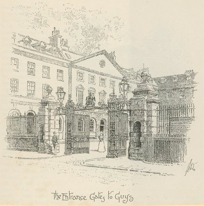 Inngangsportene til Guys Hospital, London av English School
