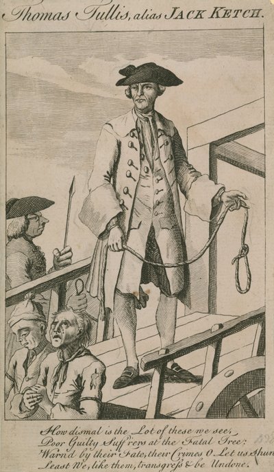 Henrettelsen av Thomas Tullis, alias Jack Ketch (gravering) av English School