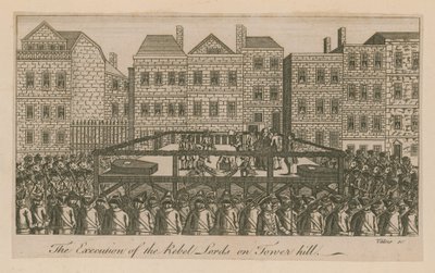 Henrettelsen av opprørsherrene på Tower Hill (gravering) av English School