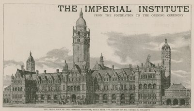 Forsiden av Imperial Institute, bygget fra designene til Mr Thomas E Collcutt av English School