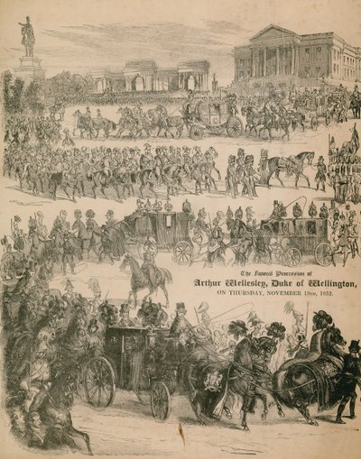 Begravelsesfølget til Arthur Wellesley, hertugen av Wellington, 18. november 1852 av English School