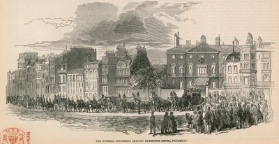 Begravelsesfølget til HRH The Duke of Cambridge forlater Cambridge House, Piccadilly, London av English School