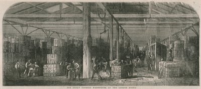 Det store tobakkslageret ved havnen i London av English School