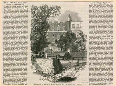 Huset til Daniel Maclise i Cheyne Walk av English School