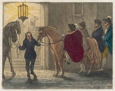 Shakespeares beskjedne situasjon (farget gravering) av English School