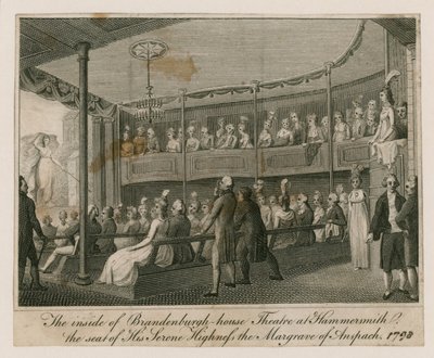 Innsiden av Brandenburgh House Theatre på Hammersmith av English School