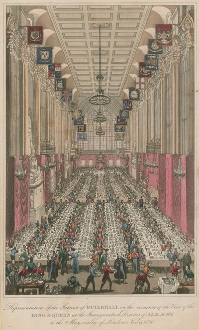 Interiøret i Guildhall i anledning innvielsesmiddagen til Alderman Key av English School