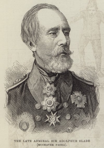 Avdøde admiral Sir Adolphus Slade, Muchaver Pasha (gravering) av English School