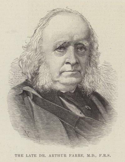 Avdøde Dr Arthur Farre, MD, FRS (gravering) av English School