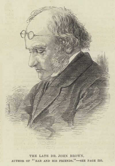 Avdøde Dr John Brown, forfatter av "Rab and his Friends" (gravering) av English School