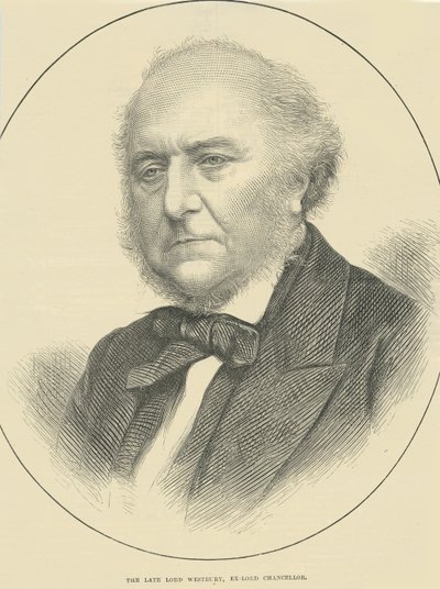 Avdøde Lord Westbury, eks-Lord Chancellor (gravering) av English School