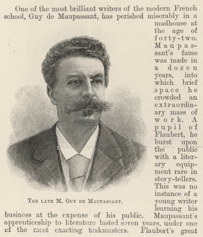 Avdøde M Guy de Maupassant (gravering) av English School