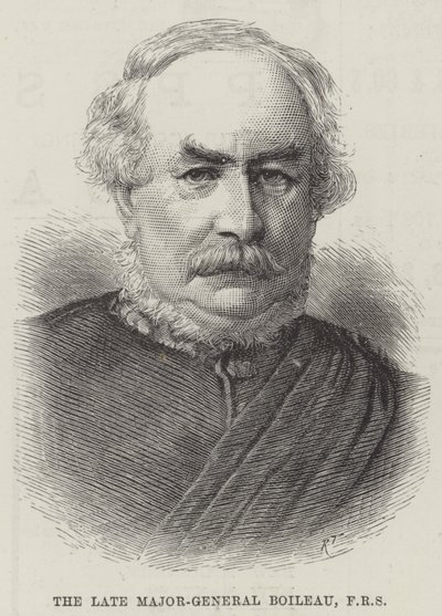 Avdøde generalmajor Boileau, FRS (gravering) av English School