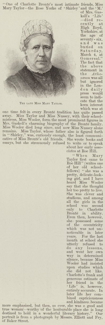 Den avdøde frøken Mary Taylor (gravering) av English School