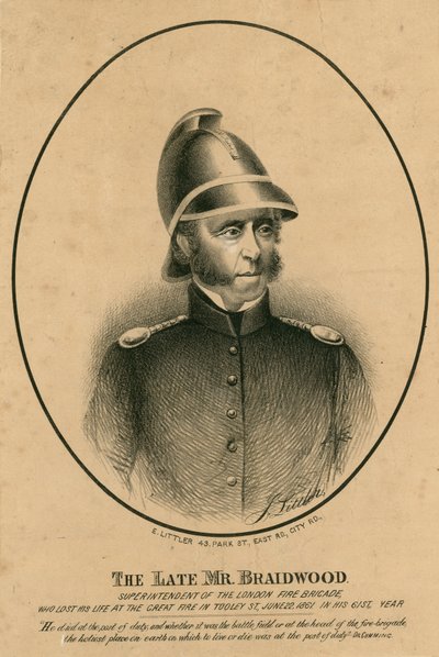 Avdøde Braidwood, superintendent for London Fire Brigade av English School