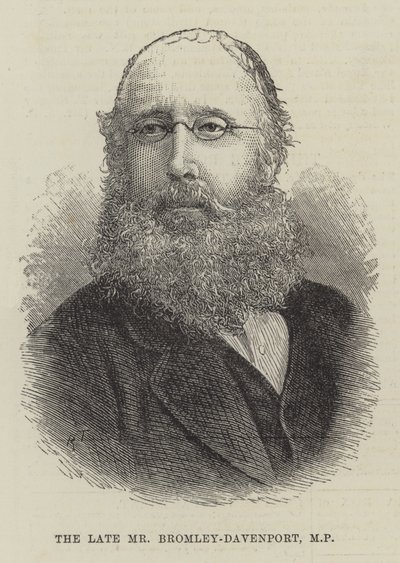 Avdøde herr Bromley-Davenport, MP (gravering) av English School