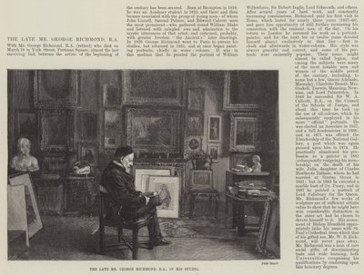 Avdøde Mr George Richmond, RA, i sitt studio (gravering) av English School