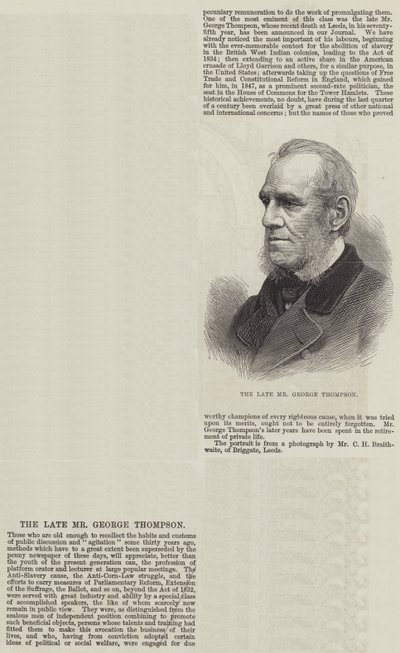 Der verstorbene Mr. George Thompson (Gravur) von English School