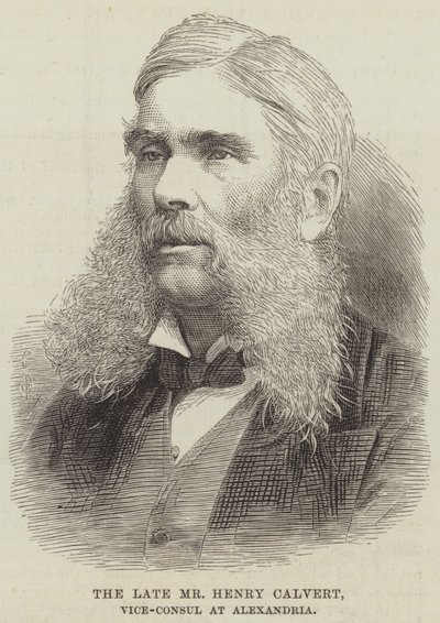 Avdøde Mr Henry Calvert, visekonsul i Alexandria (gravering) av English School