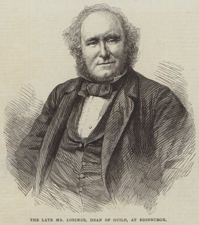 Avdøde Mr Lorimer, dekan for lauget, i Edinburgh (gravering) av English School