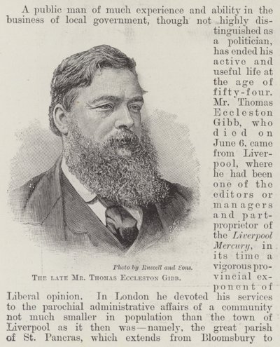 Avdøde herr Thomas Eccleston Gibb (gravering) av English School