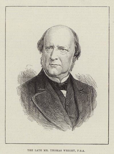 Avdøde Thomas Wright, FSA (gravering) av English School